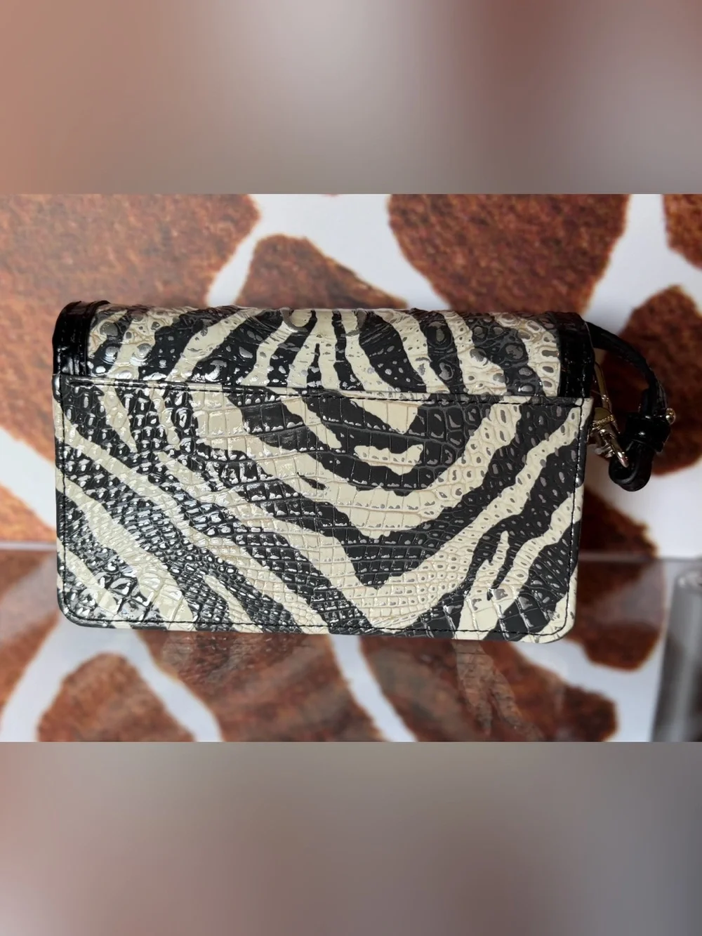 Brahmin Everlasting Encore Minuette zebra Crossbody Bag Black and White NWT